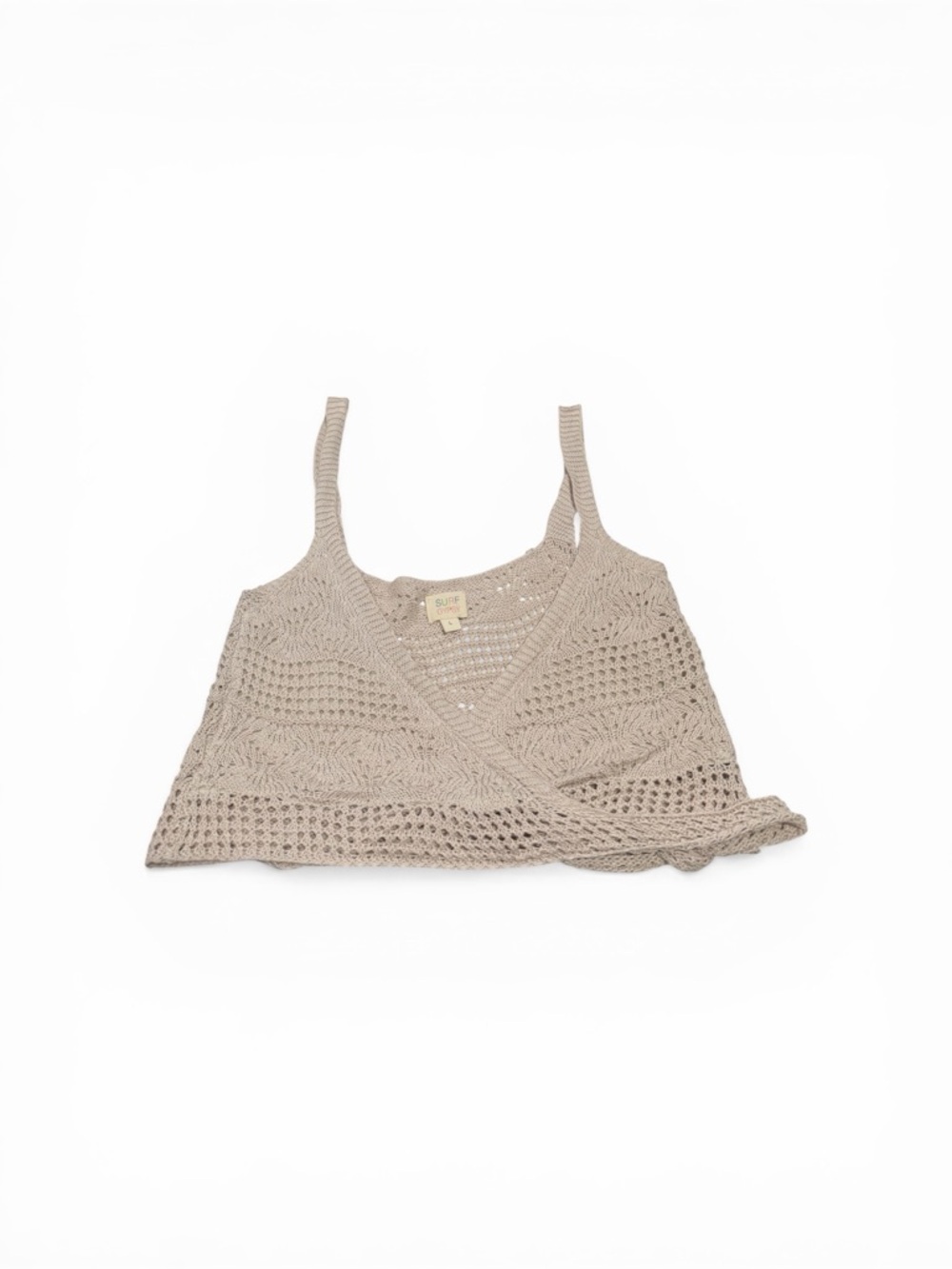 Surf Gypsy Cream Knit Wrap Crop Top - Picture 5 of 7